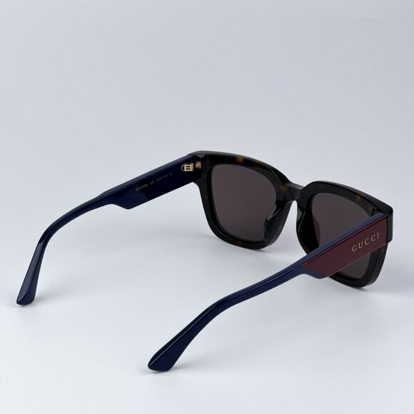 Gucci GG1670SK 002 BRAND NEW Sunglasses Havana Red Blue Grey Unisex Square - Picture 6 of 9